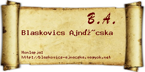 Blaskovics Ajnácska névjegykártya